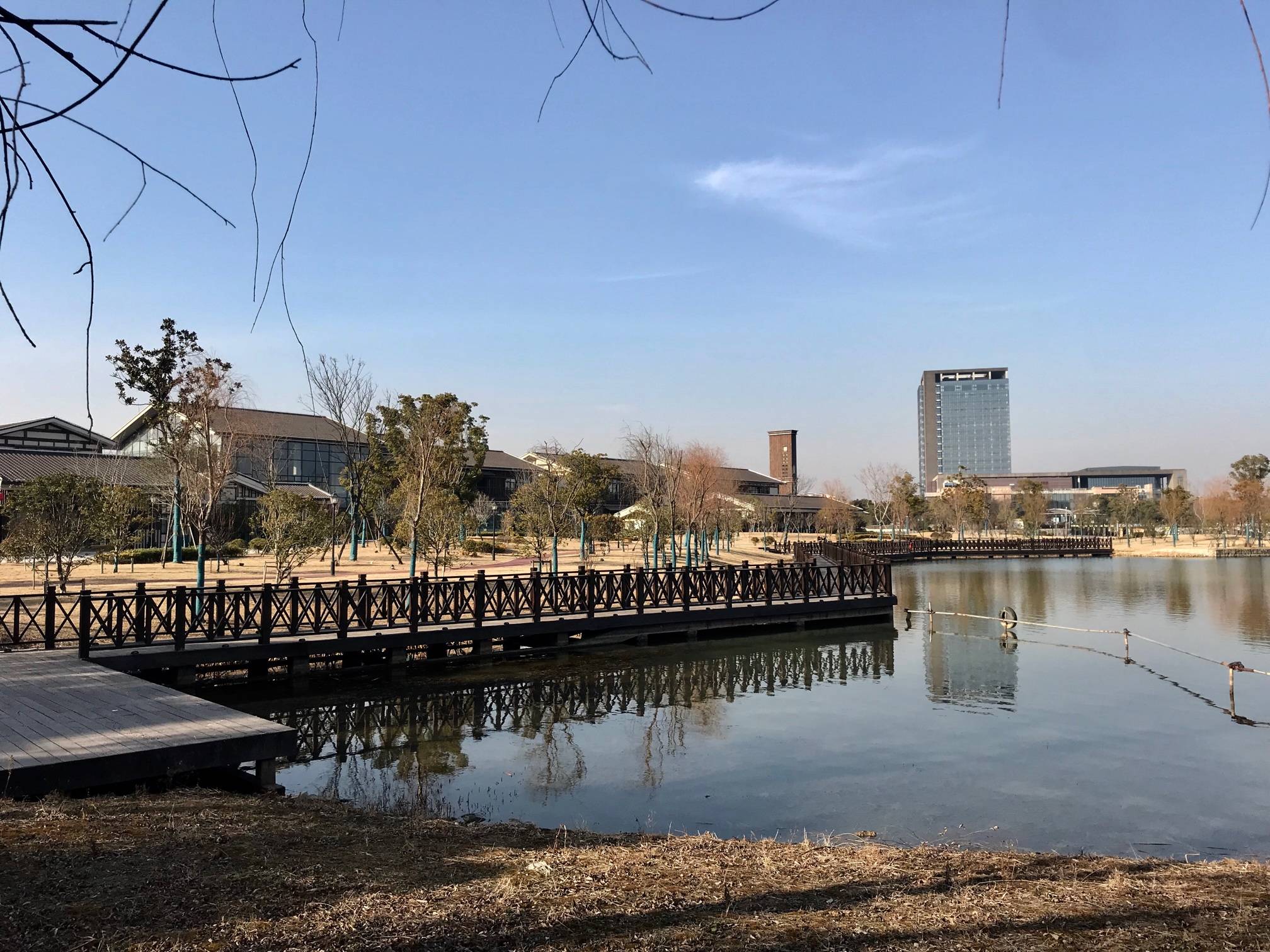 《美麗不分地域,鎮江新區大港北湖公園飄過》